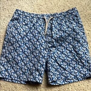 Fair Harbor Wave Blue Seahorse Swim Trunks